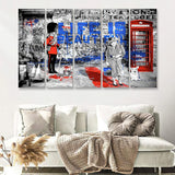 Life Is Beautiful Funny Queen Graffiti Art Canvas 5 Piece B Prints Wall Art Decor - Painting Canvas, Multi Panels, Canvas Prints