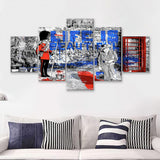 Life Is Beautiful Funny Queen Graffiti Art Canvas 5 Pieces Prints Wall Art Decor - Painting Canvas, Multi Panels, Canvas Print