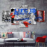 Life Is Beautiful Funny Queen Graffiti Art Canvas 5 Pieces Prints Wall Art Decor - Painting Canvas, Multi Panels, Canvas Print