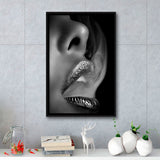Lip Smoke Framed Canvas Prints Wall Art Home Decor - Painting Canvas,Black Frame, Ready to hang