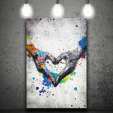 Love Heart Graffiti Art Canvas Prints Wall Art Decor - Painting Canvas, Home Decor, Art Print, Art For Sale