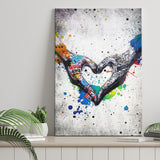 Love Heart Graffiti Art Canvas Prints Wall Art Decor - Painting Canvas, Home Decor, Art Print, Art For Sale