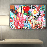 Love Heart & Balloon Dog Canvas Prints Wall Art Decor - Painting Canvas, Home Decor, Art Print, Art For Sale