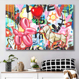Love Heart & Balloon Dog Canvas Prints Wall Art Decor - Painting Canvas, Home Decor, Art Print, Art For Sale