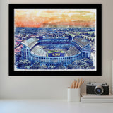 LSU Tigers Tiger Stadium Watercolor, Sport Prints Fan Gift, Framed Art Prints Wall Art Decor