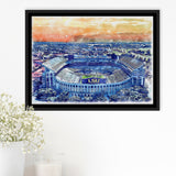 LSU Tigers Tiger Stadium Watercolor, Sport Art Prints Fan Gift, Framed Canvas Prints Wall Art Decor