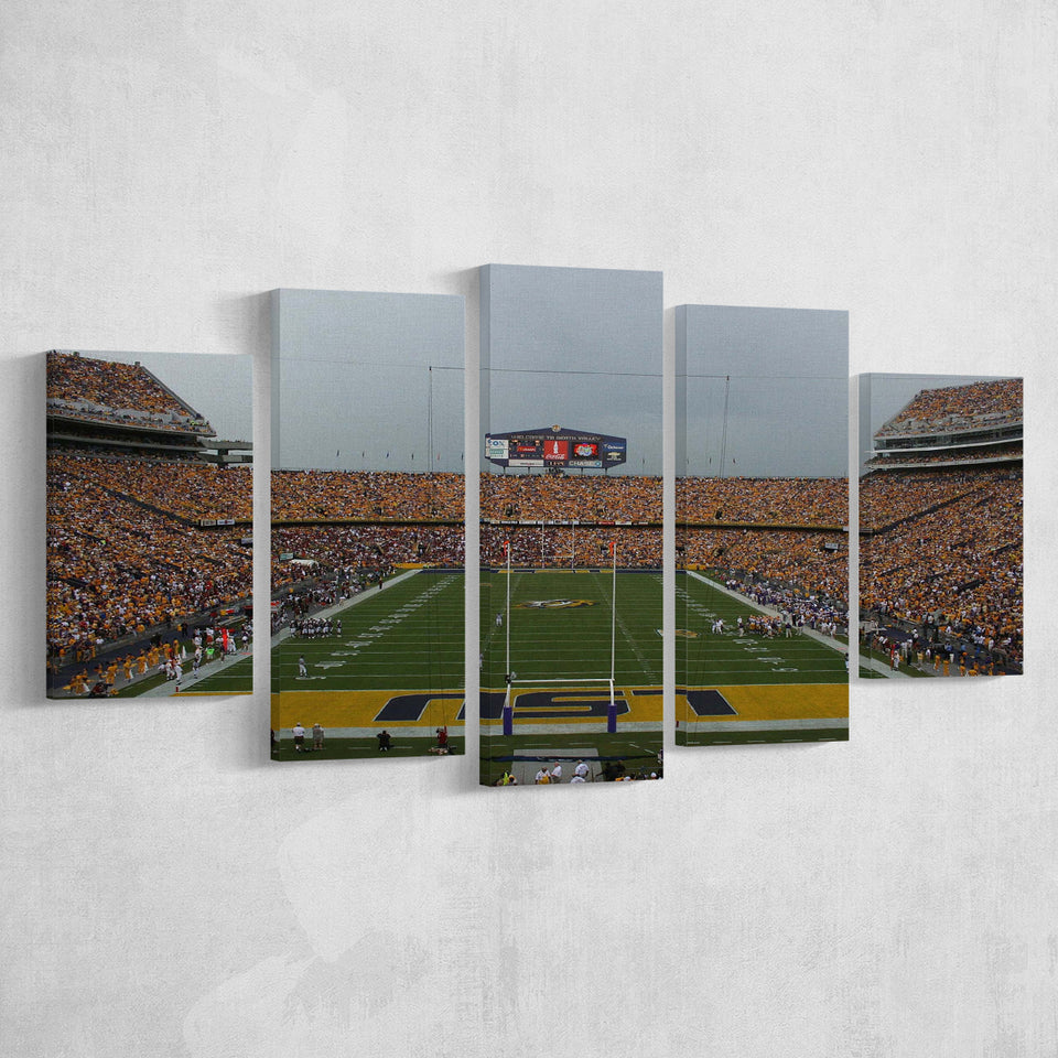 LSU Tigers Stadium Canvas Prints Tiger Stadium Wall Art Louisiana,Multi Panels,Sport Stadium Art Prints, Fan Gift