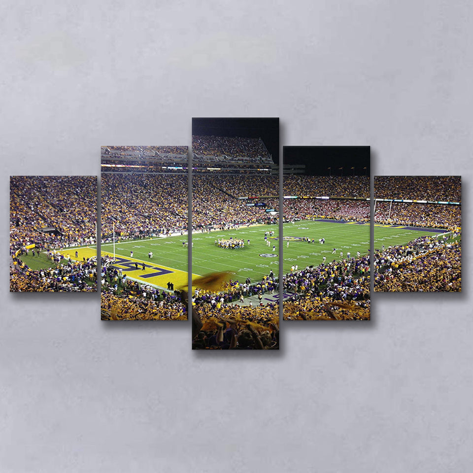 LSU Tigers Stadium Canvas Prints Tiger Stadium Wall Art Louisiana V1,Multi Panels,Sport Stadium Art Prints, Fan Gift