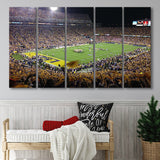 LSU Tigers Stadium Canvas Prints Tiger Stadium Wall Art Louisiana V1,Multi Panels B,Sport Stadium Art Prints, Fan Gift