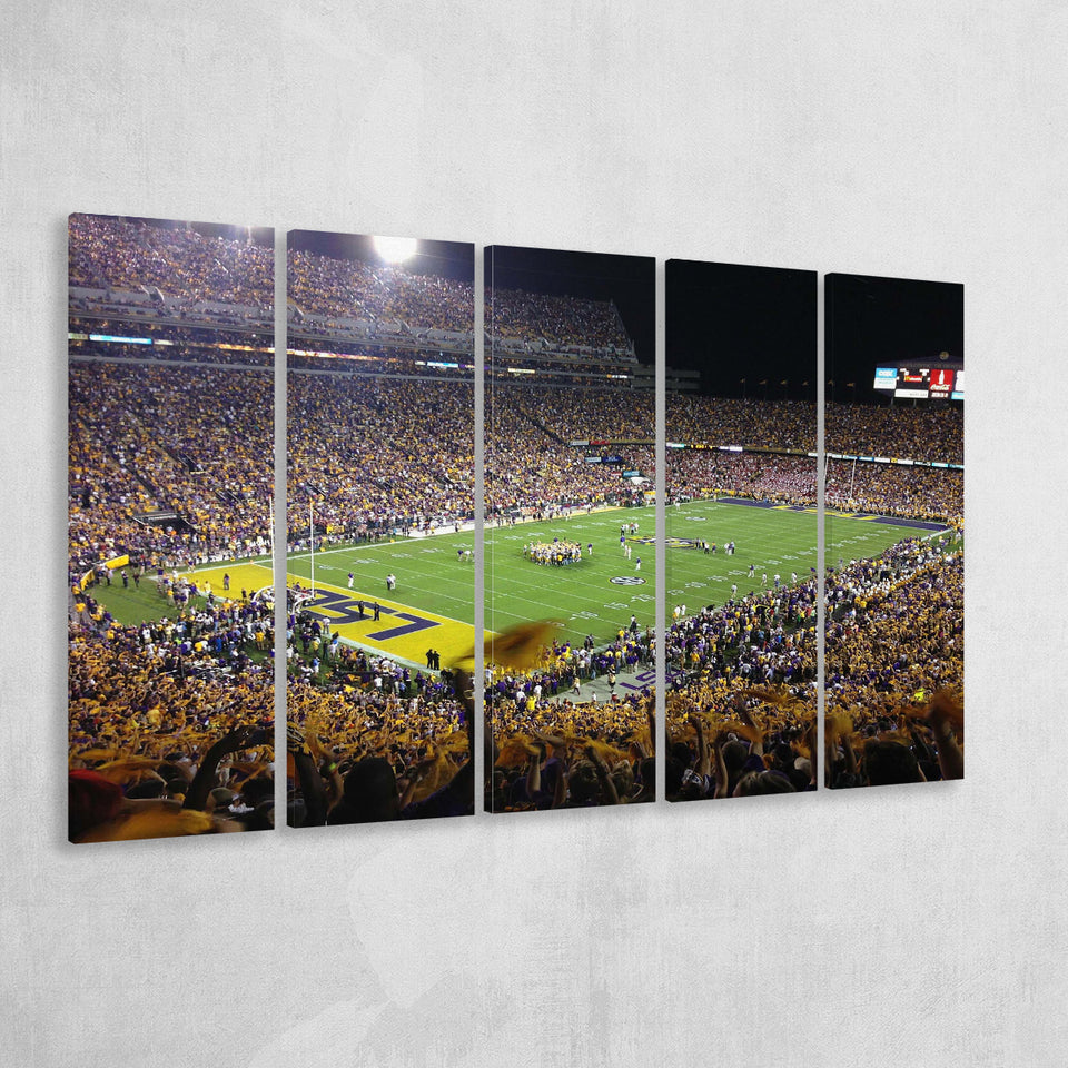 LSU Tigers Stadium Canvas Prints Tiger Stadium Wall Art Louisiana V1,Multi Panels B,Sport Stadium Art Prints, Fan Gift