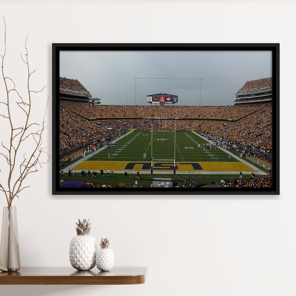 LSU Tigers Stadium Framed Canvas Prints Tiger Stadium Wall Art Louisiana,Sport Stadium Art Prints, Fan Gift
