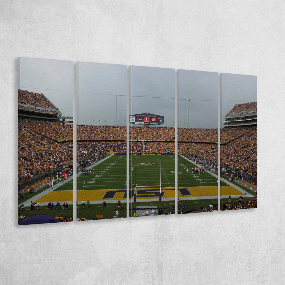 LSU Tigers Stadium Canvas Prints Tiger Stadium Wall Art Louisiana,Multi Panels B,Sport Stadium Art Prints, Fan Gift