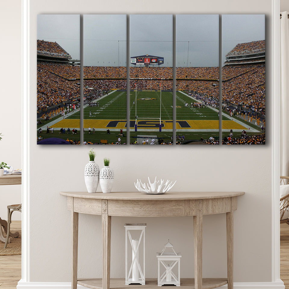 LSU Tigers Stadium Canvas Prints Tiger Stadium Wall Art Louisiana,Multi Panels B,Sport Stadium Art Prints, Fan Gift