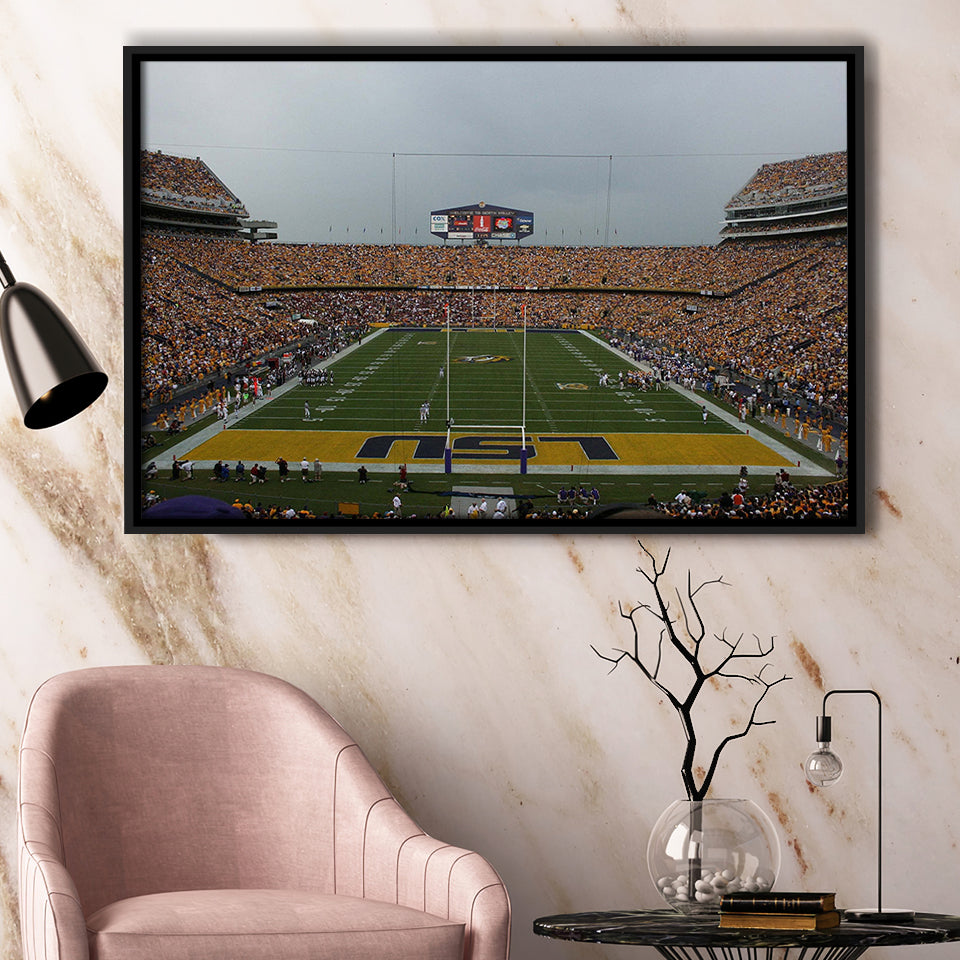LSU Tigers Stadium Framed Canvas Prints Tiger Stadium Wall Art Louisiana,Sport Stadium Art Prints, Fan Gift