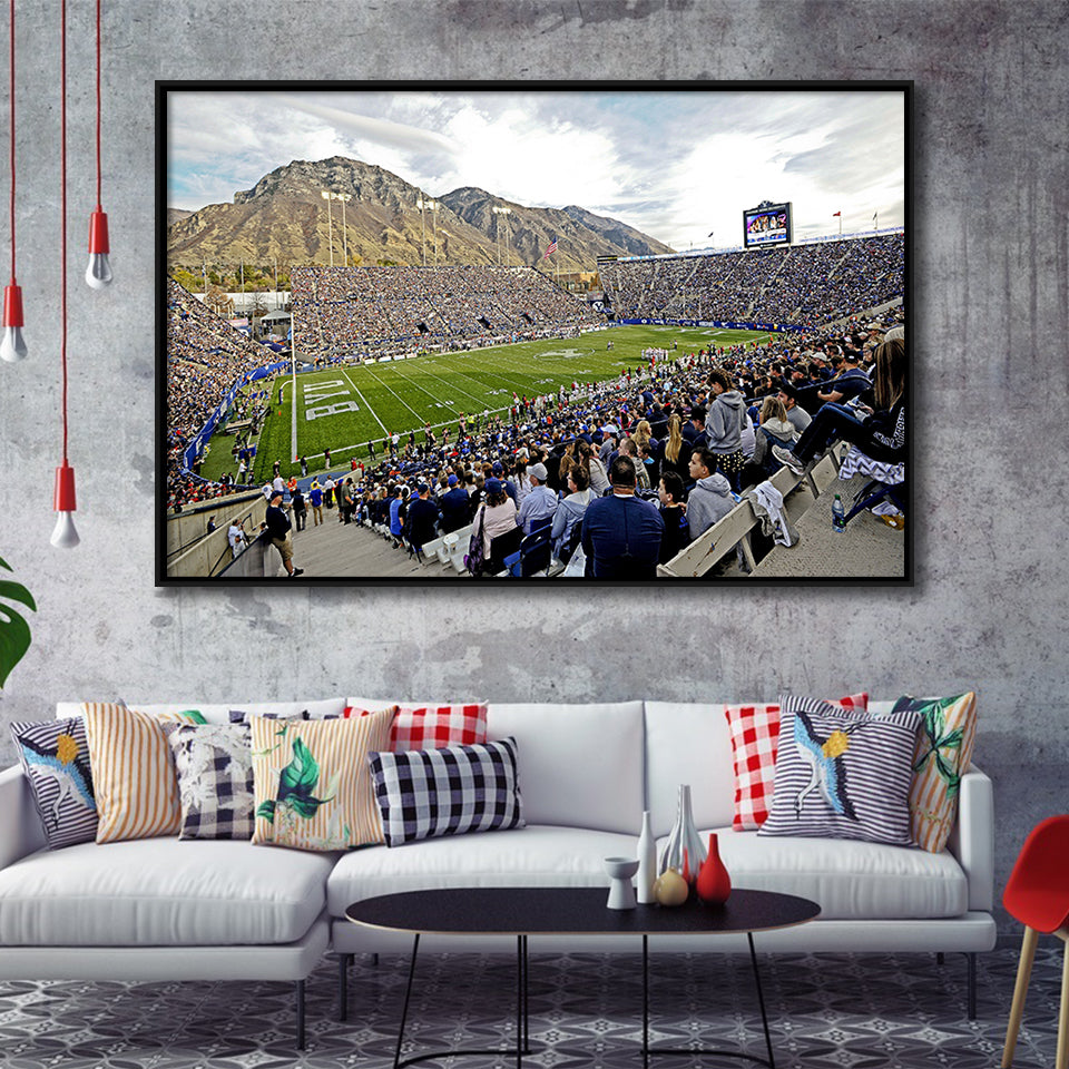 LaVell Edwards Stadium, Stadium Canvas, Sport Art, Gift for him, Framed Canvas Prints Wall Art Decor, Framed Picture