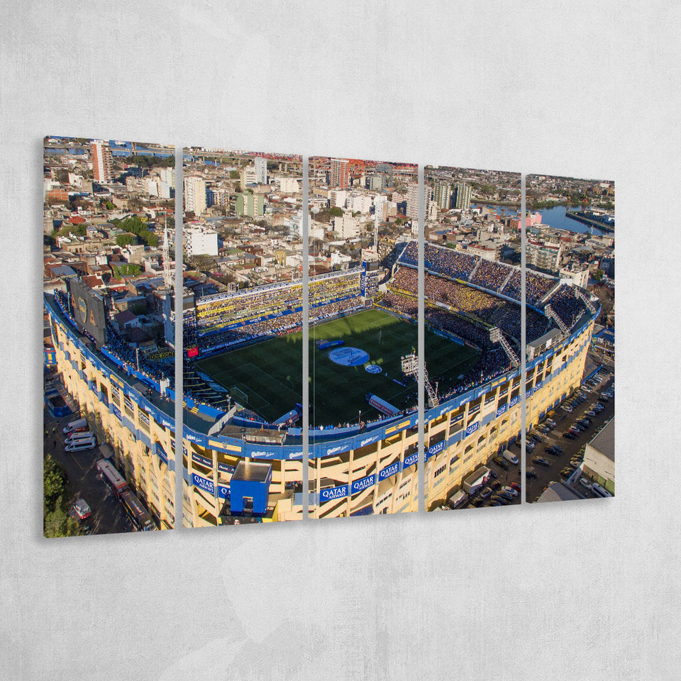 La Boca Stadium Aerial View, Stadium Canvas, Sport Art, Gift for him, Multi Panels B, Canvas Prints Wall Art Decor