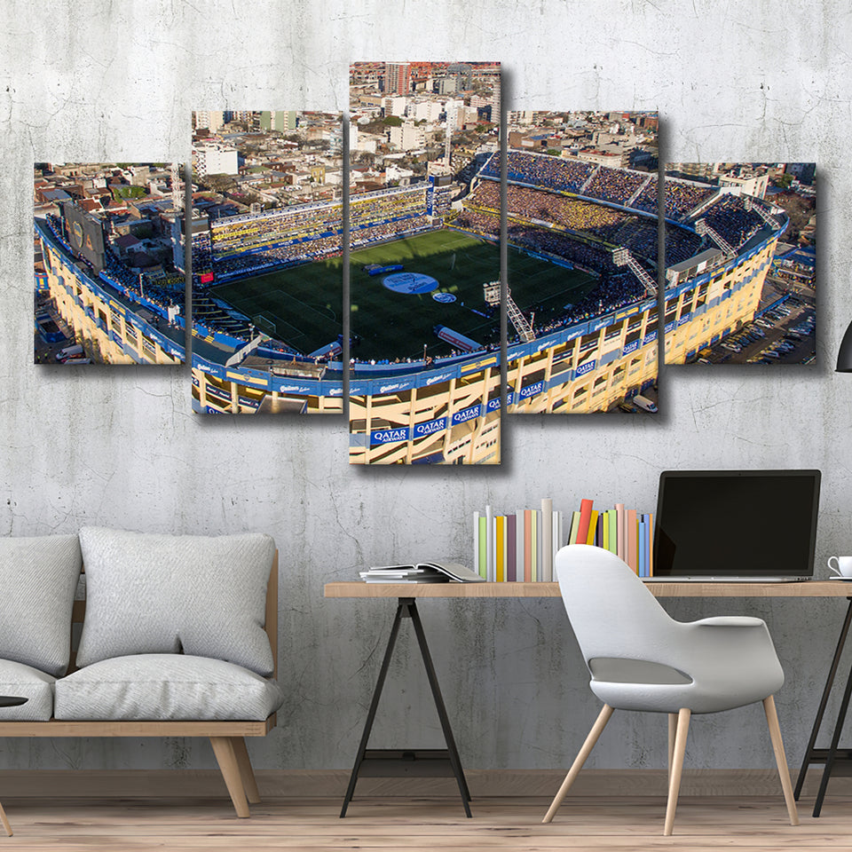 La Boca Stadium Aerial View, Stadium Canvas, Sport Art, Large Canvas, Multi Panels, Canvas Prints Wall Art Decor
