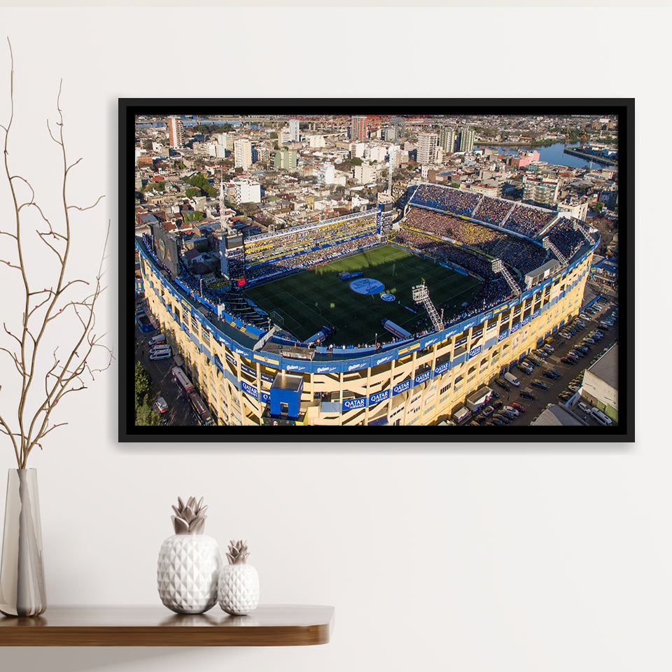 La Boca Stadium Aerial View, Stadium Canvas, Sport Art, Gift for him, Framed Canvas Prints Wall Art Decor, Framed Picture