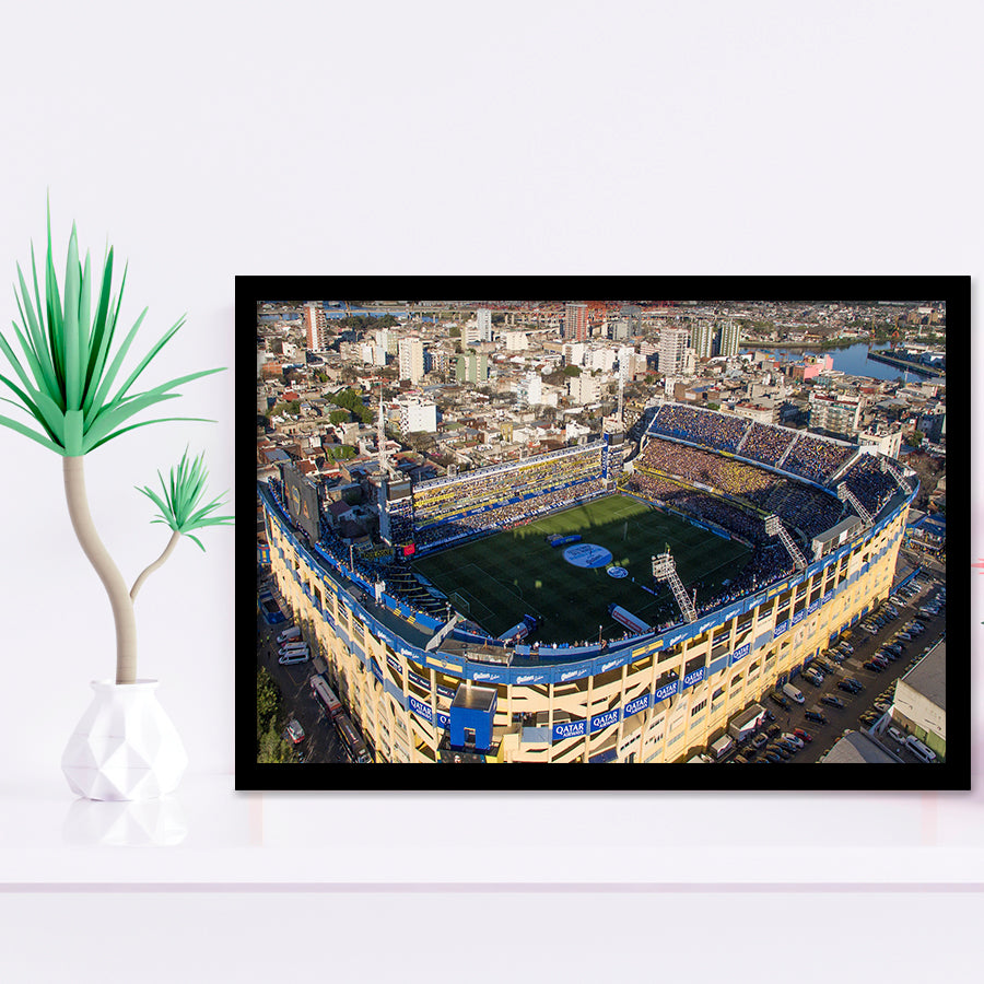 La Boca Stadium Aerial View, Stadium Canvas, Sport Art, Gift for him, Framed Art Prints Wall Art Decor, Framed Picture