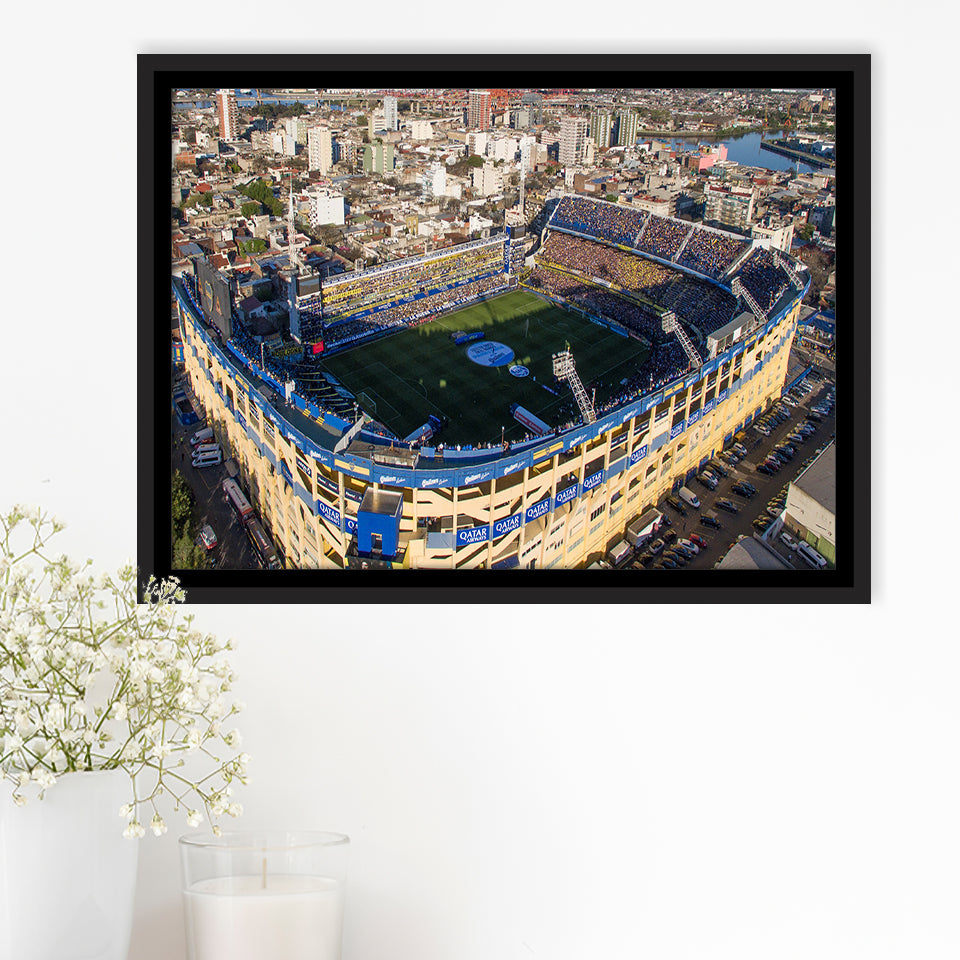 La Boca Stadium Aerial View, Stadium Canvas, Sport Art, Gift for him, Framed Canvas Prints Wall Art Decor, Framed Picture