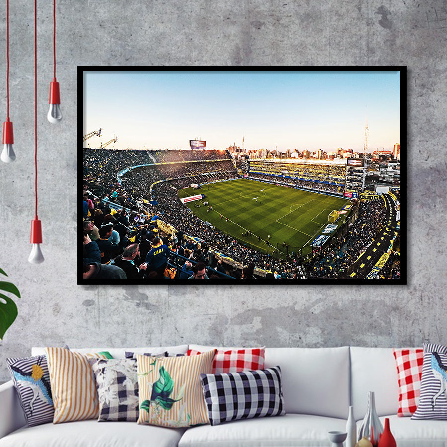 La Bombonera Boca Junior Stadium, Stadium Canvas, Sport Art, Gift for him, Framed Art Prints Wall Art Decor, Framed Picture