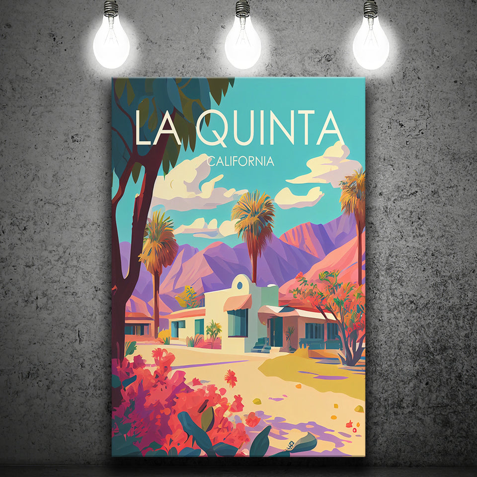 La Quinta California Retro Art Print ,City Art Print, Large Canvas, Canvas Print Wall Art Home Decor
