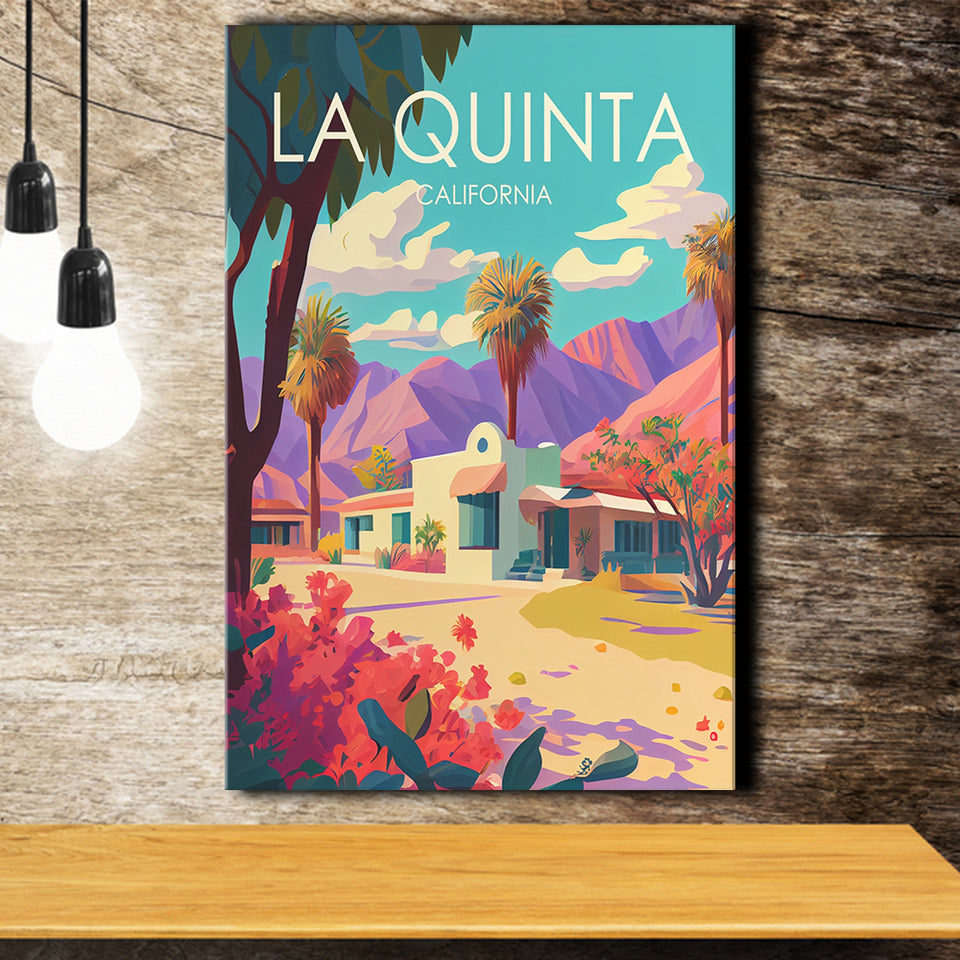 La Quinta California Retro Art Print ,City Art Print, Large Canvas, Canvas Print Wall Art Home Decor