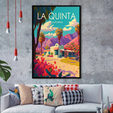 La Quinta California Retro Art Print, City Art Print, Framed Art Print Wall Art Home Decor, Framed Picture