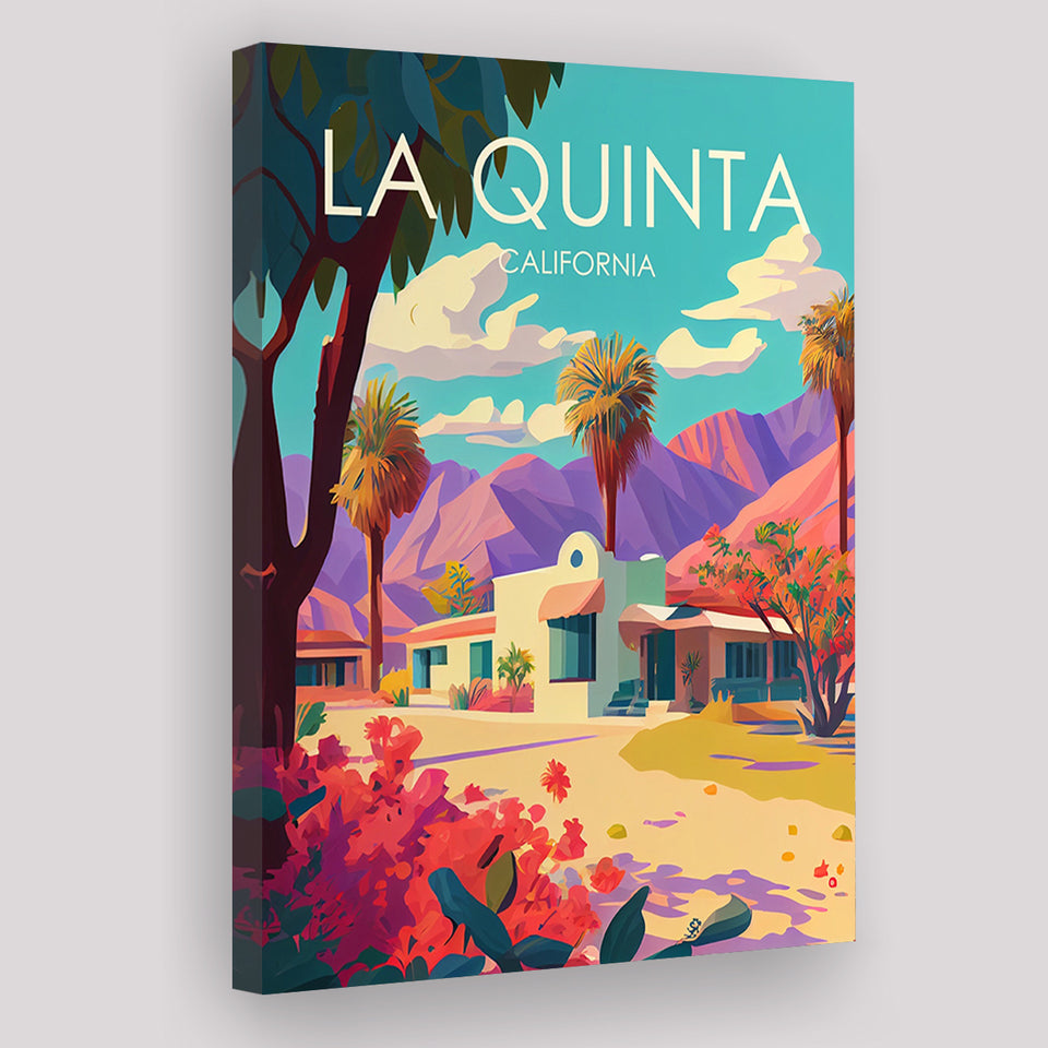 La Quinta California Retro Art Print ,City Art Print, Large Canvas, Canvas Print Wall Art Home Decor
