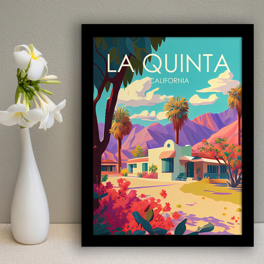 La Quinta California Retro Art Print, City Art Print, Framed Art Print Wall Art Home Decor, Framed Picture