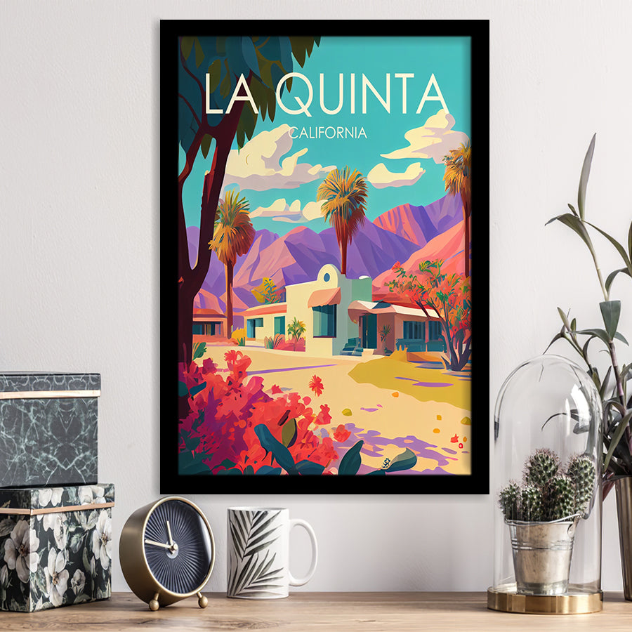 La Quinta California Retro Art Print, City Art Print, Framed Art Print Wall Art Home Decor, Framed Picture