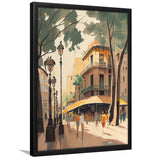 La Rambla Spain Retro Art Print, City Art Print, Framed Art Print Wall Art Home Decor, Framed Picture