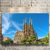 La Sagrada Familia Barcelona Famous Place Canvas Prints Wall Art, Home Living Room Decor, Large Canvas