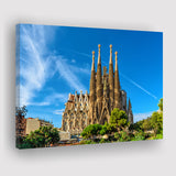 La Sagrada Familia Barcelona Famous Place Canvas Prints Wall Art, Home Living Room Decor, Large Canvas