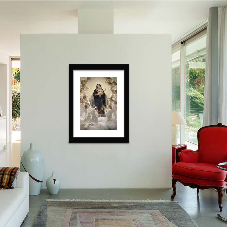 La Vierge aux anges - Framed Prints, Painting Art, Art Print, Framed Art, Black Frame