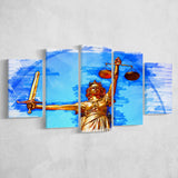 Lady Justice 5 Pieces Canvas Prints Wall Art Decor - Painting Canvas, Mixed Canvas, Multi Panels