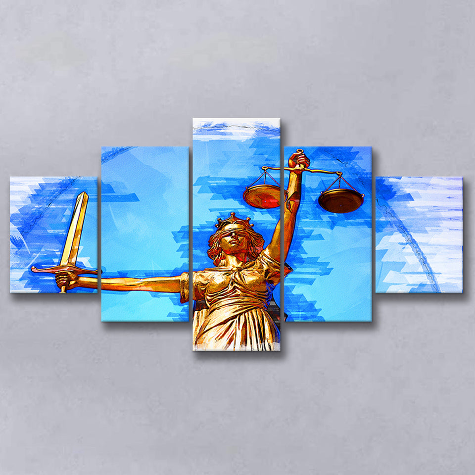 Lady Justice 5 Pieces Canvas Prints Wall Art Decor - Painting Canvas, Mixed Canvas, Multi Panels