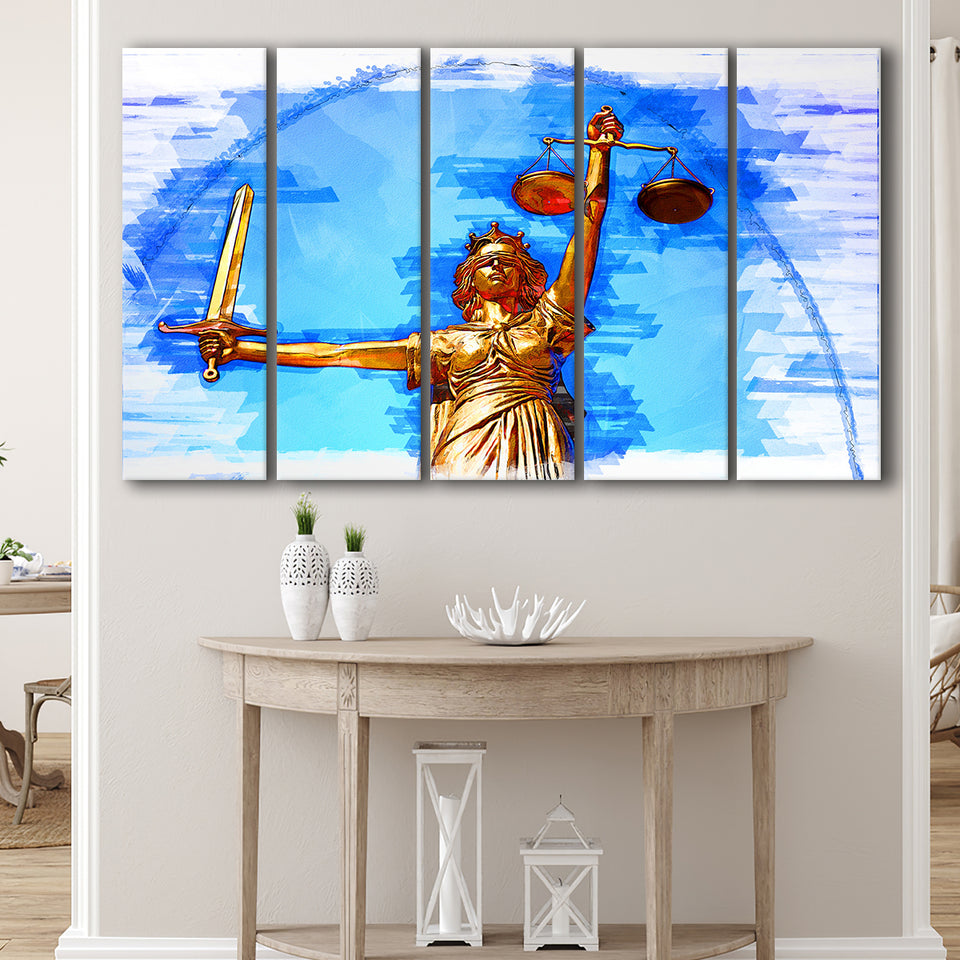 Lady Justice 5 Piece B Canvas Prints Wall Art Decor, Multi Panels,Large Canvas, Home Decor