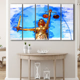 Lady Justice 5 Piece B Canvas Prints Wall Art Decor, Multi Panels,Large Canvas, Home Decor