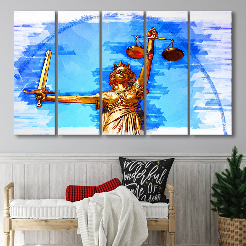 Lady Justice 5 Piece B Canvas Prints Wall Art Decor, Multi Panels,Large Canvas, Home Decor