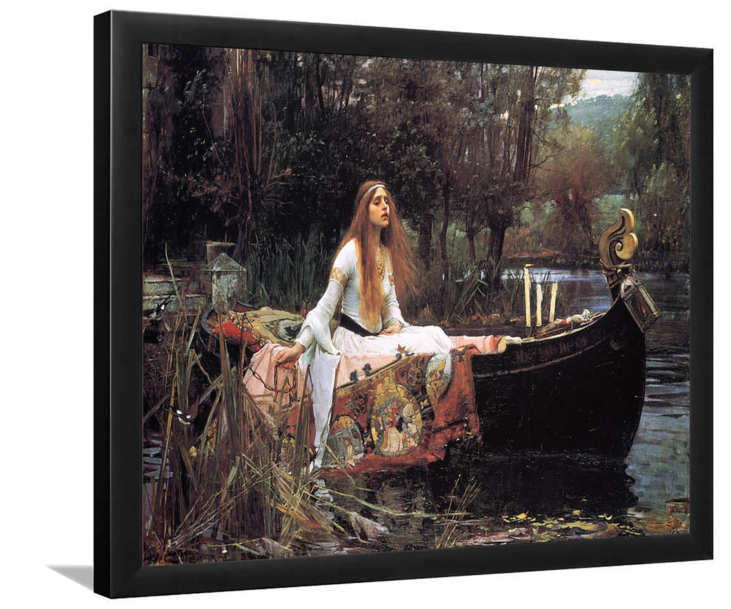 Lady Of Shallot By John William Waterhouse-Art Print,Canvas Art,Frame Art,Plexiglass Cover
