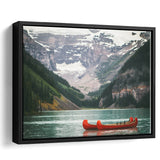 Lake Louise Photo Canada National Park Nature Landscapes Framed Canvas Prints Wall Art Decor, Black Floating Frame