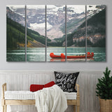 Lake Louise Photo Canada National Park Nature Landscapes 5 Panels B,Large Canvas,Canvas Prints Wall Art Home Decor