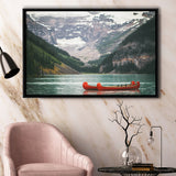 Lake Louise Photo Canada National Park Nature Landscapes Framed Canvas Prints Wall Art Decor, Black Floating Frame