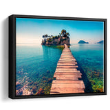 Lake Pier Framed Canvas Prints Wall Art Decor, Framed Picture, Floating Frame