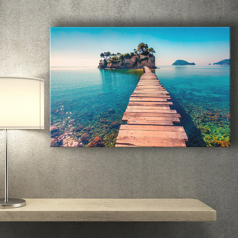 Lake Pier Canvas Prints Wall Art Decor - Painting Canvas,Home Decor, Ready to Hang