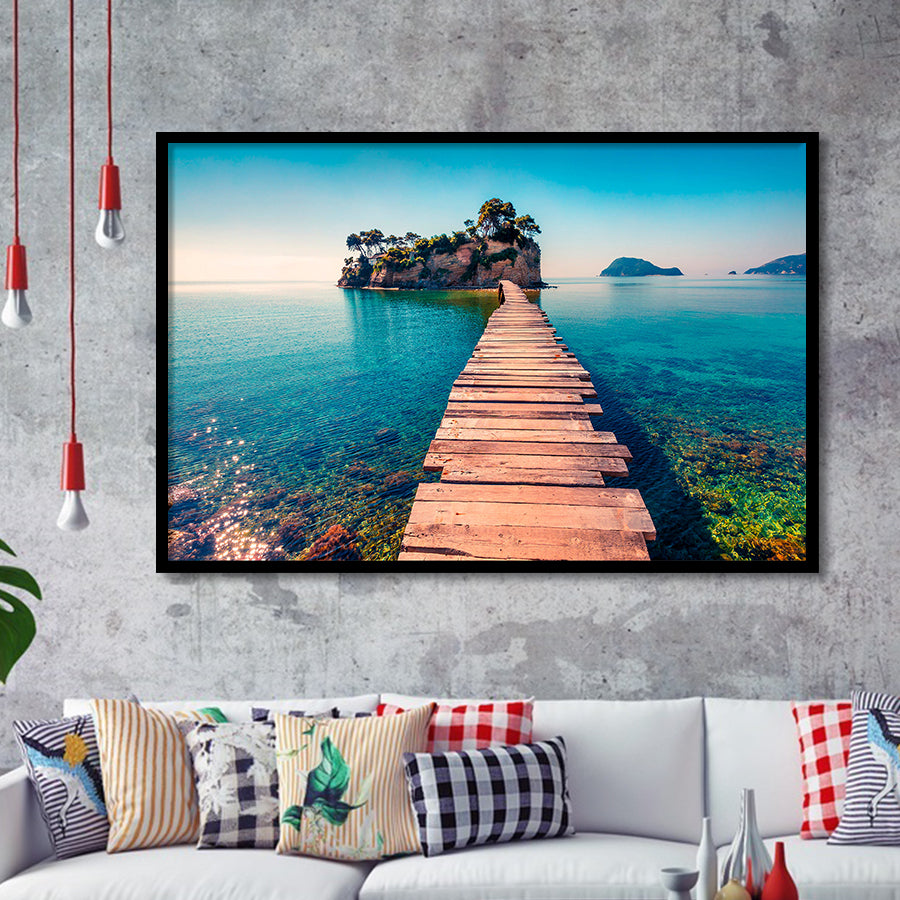 Lake Pier Framed Art Prints Wall Art Decor, Framed Picture, Home Decor