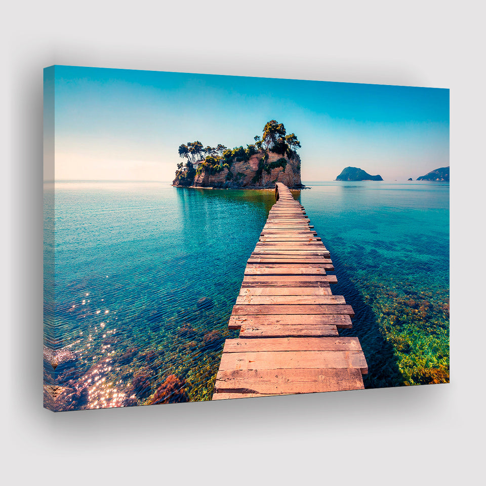 Lake Pier Canvas Prints Wall Art Decor - Painting Canvas,Home Decor, Ready to Hang