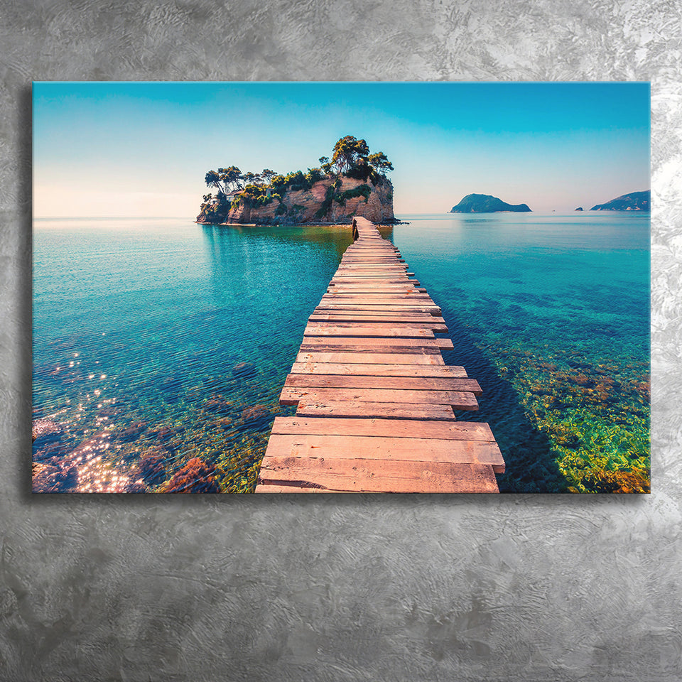 Lake Pier Canvas Prints Wall Art Decor - Painting Canvas,Home Decor, Ready to Hang