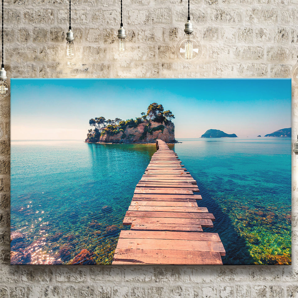 Lake Pier Canvas Prints Wall Art Decor - Painting Canvas,Home Decor, Ready to Hang